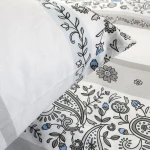 Pościel bawełniana 160x200 Paisley Calm szara i niebieska, Cottonlove