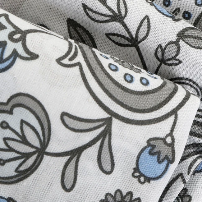 Pościel bawełniana 180x200 Paisley Calm szara i niebieska, Cottonlove