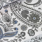 Pościel bawełniana 220x200 Paisley Calm szara i niebieska, Cottonlove