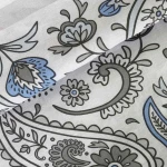 Pościel bawełniana 220x200 Paisley Calm szara i niebieska, Cottonlove