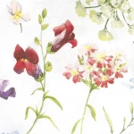 Pościel bawełniana 160x200 Wild Meadow biała w kolorowe kwiaty, Cottonlove