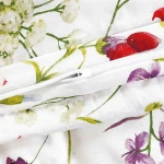 Pościel bawełniana 140x200 Wild Meadow biała w kolorowe kwiaty, Cottonlove