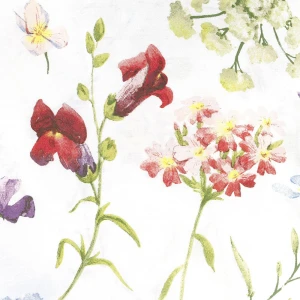 Pościel bawełniana 180x200 Wild Meadow biała w kolorowe kwiaty, Cottonlove