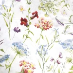 Pościel bawełniana 180x200 Wild Meadow biała w kolorowe kwiaty, Cottonlove