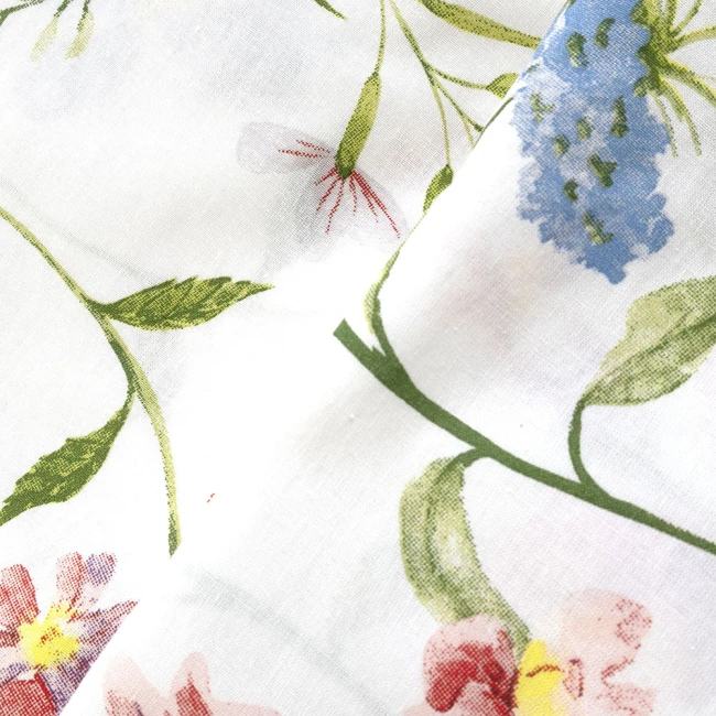Pościel bawełniana 180x200 Wild Meadow biała w kolorowe kwiaty, Cottonlove