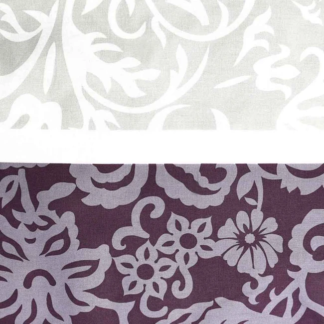 Pościel bawełniana 160x200 Royal Harmony w ornament, fioletowa i szara, Cottonlove