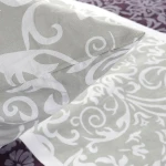 Pościel bawełniana 160x200 Royal Harmony w ornament, fioletowa i szara, Cottonlove