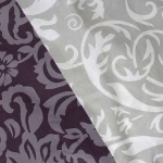 Pościel bawełniana 160x200 Royal Harmony w ornament, fioletowa i szara, Cottonlove