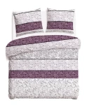 Pościel bawełniana 160x200 Royal Harmony w ornament, fioletowa i szara, Cottonlove