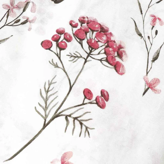 Pościel bawełniana 160x200 Soft Meadow biała w kolorowe wiosenne kwiaty, Cottonlove