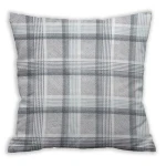 Poszewka dekoracyjna bawełniana 40x40 Grid szara klasyczna krata, Cottonlove