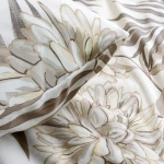 Pościel bawełniana 200x220 Amazing Beige beżowa w dekoracyjne liście, Cottonlove Exclusive