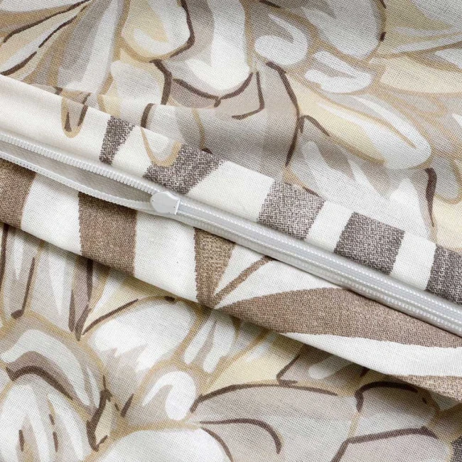 Pościel bawełniana 200x220 Amazing Beige beżowa w dekoracyjne liście, Cottonlove Exclusive