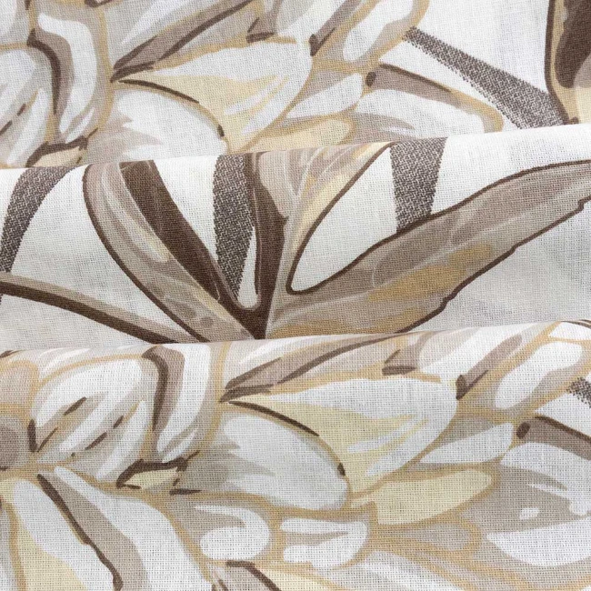 Pościel bawełniana 200x220 Amazing Beige beżowa w dekoracyjne liście, Cottonlove Exclusive