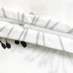 Pościel bawełniana 200x220 Arabella biała w szare i czarne dmuchawce, Cottonlove Exclusive