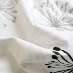 Pościel bawełniana 200x220 Arabella biała w szare i czarne dmuchawce, Cottonlove Exclusive