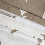 Pościel bawełniana 200x220 Mercer Beige beżowa i biała w dekoracyjny wzór, Cottonlove Exclusive
