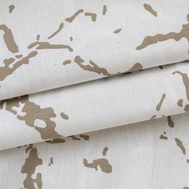 Pościel bawełniana 200x220 Mercer Beige beżowa i biała w dekoracyjny wzór, Cottonlove Exclusive