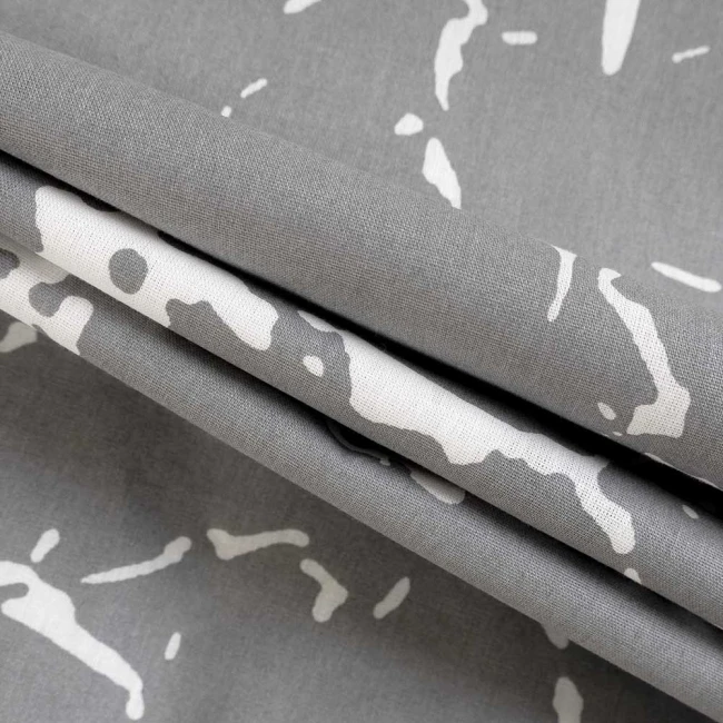 Pościel bawełniana 200x220 Mercer Grey szara i biała w dekoracyjny wzór, Cottonlove Exclusive