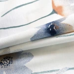 Pościel bawełniana 200x220 Romance biała w niebieskie i pomarańczowe kwiaty, Cottonlove Exclusive