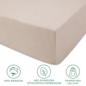 Prześcieradło jersey z gumką 60x120 kolor Beż