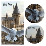 Ręcznik bawełniany dla dzieci 70x140 Harry Potter, Hedwiga, Hogwart, młodzieżowy