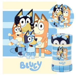 Kocyk dziecięcy polarowy 100x140 Bluey, niebieski