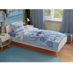 Pościel bawełniana dla dzieci 160x200 Lilo & Stitch, niebieska, dla chłopca