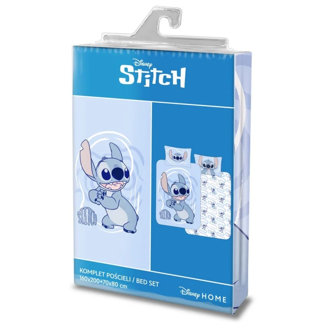 Pościel bawełniana dla dzieci 140x200 Lilo & Stitch, niebieska, dla chłopca
