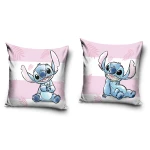 Poszewka valvet 40x40 Lilo & Stitch, różowa, dekoracyjna, dla dzieci