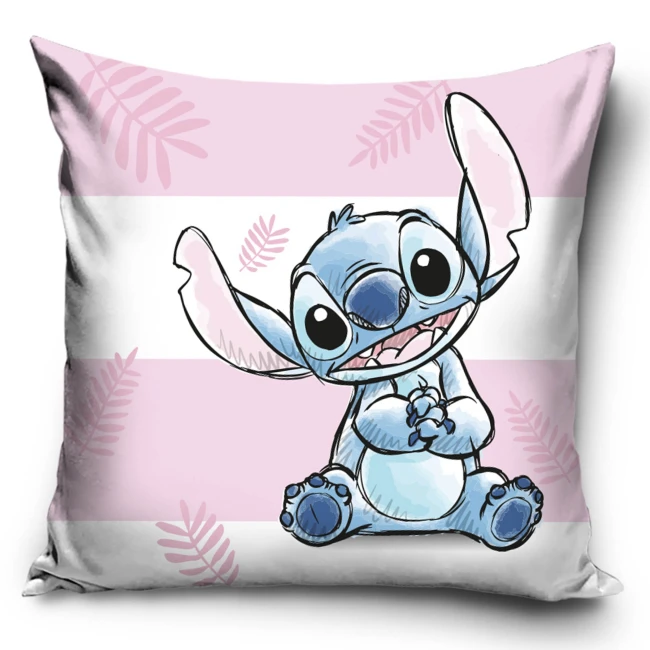 Poszewka valvet 40x40 Lilo & Stitch, różowa, dekoracyjna, dla dzieci