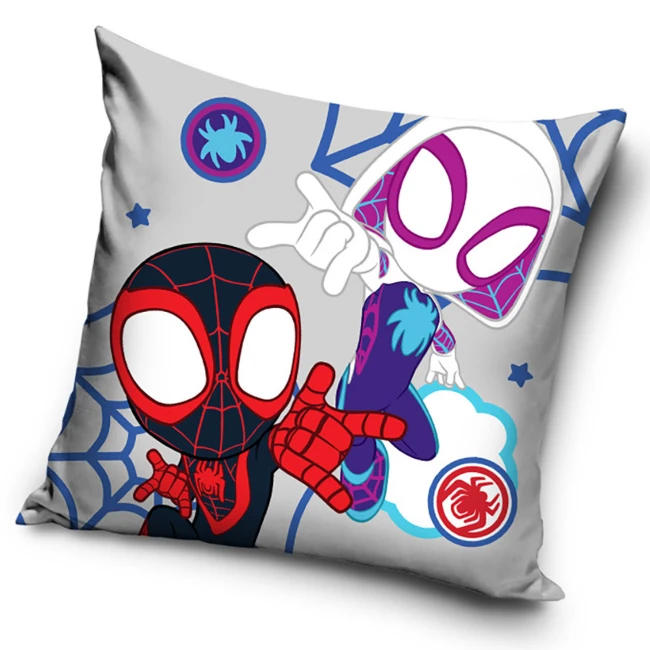 Poszewka valvet 40x40 Spidey, szara, dekoracyjna, dla dzieci