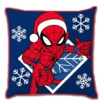 Poszewka valvet 40x40 Spiderman, niebieska, dla dzieci