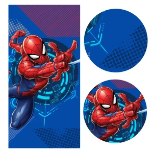 Ręcznik bawełniany dla dzieci 70x140 Spiderman, niebieski młodzieżowy