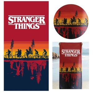 Ręcznik bawełniany dla dzieci 70x140 Stranger Things, czerwony młodzieżowy