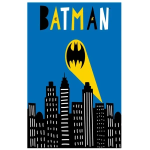 Ręcznik przedszkolny dla dziecka 30x50 Batman, niebieski i czarny