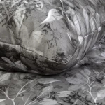 Pościel satyna bawełniana 160x200 Luxury Libera, szara w kwiaty