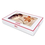 Pościel satyna bawełniana 220x200 Luxury Lumina, beżowa w kwiaty i liście