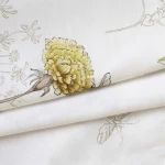 Pościel satyna bawełniana 220x200 Luxury Vessan, biała w polne kwiaty