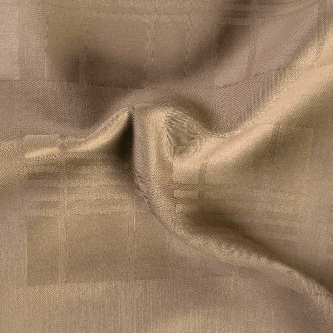 Pościel satyna bawełniana 160x200 Exclusive Marsela Light Brown, brązowa w kratkę