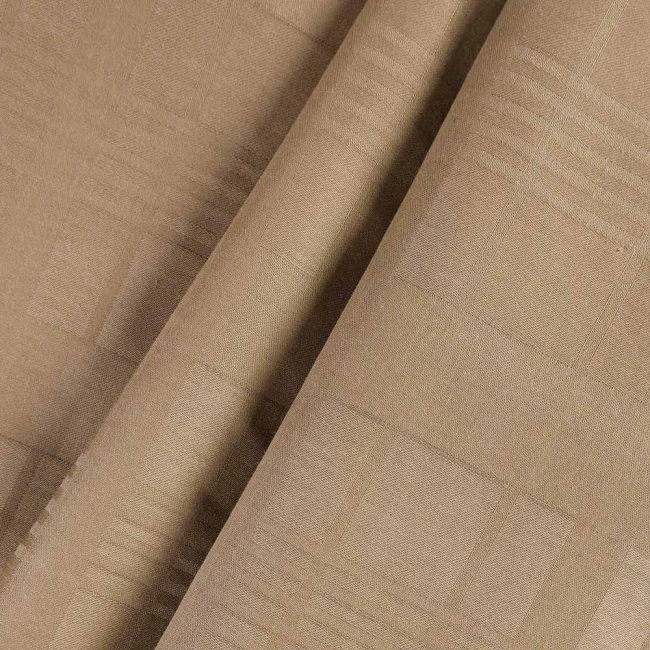 Pościel satyna bawełniana 220x200 Exclusive Marsela Light Brown, brązowa w kratkę