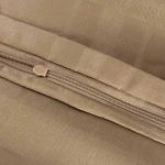 Pościel satyna bawełniana 220x200 Exclusive Marsela Light Brown, brązowa w kratkę