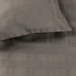 Pościel satyna bawełniana 140x200 Exclusive Marsela Grey, szara w kratkę