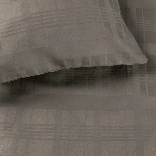 Pościel satyna bawełniana 220x200 Exclusive Marsela Grey, szara w kratkę