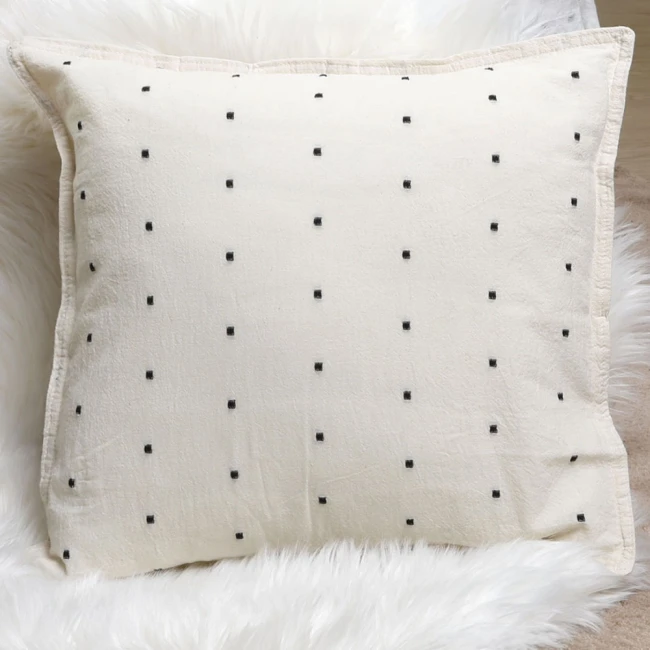 Pościel bawełniana 160x200 Point Standard w kropki, kremowa