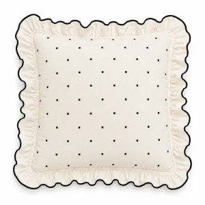 Komplet 2x Poszewka na poduszkę 40x40 Point Exclusive, w kropki, kremowa
