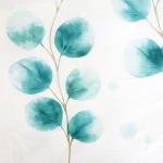 Pościel satyna bawełniana 220x200 Azure biała w niebieskie kwiaty, Satynlove