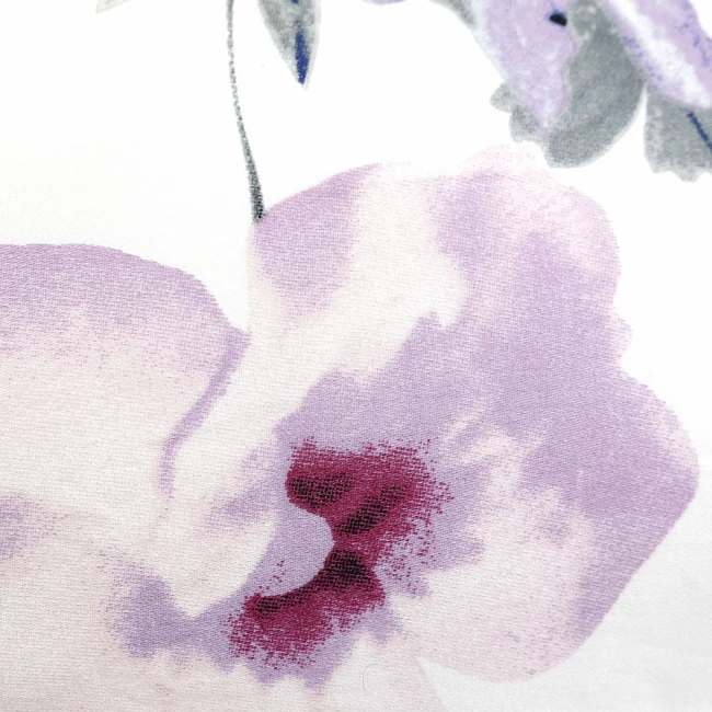 Pościel satyna bawełniana 180x200 Rosalie biała w kolorowe kwiaty, Satynlove