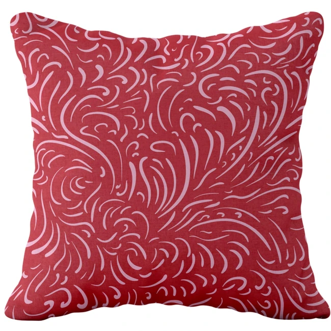  Czerwona dekoracyjna poszewka na poduszkę 43x43 cm, pasuje na poduszkę 40x40 cm, w wyrazisty ornament 