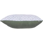 Poszewka dekoracyjna 43x43 biała, w zielony ornament